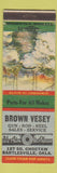 Matchbook Cover - Brown Vesey Gun Rod Fishing Reel Barlesville OK