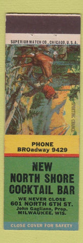 Matchbook Cover - New North Shore Cocktail Bar Milwaukee WI girlie back