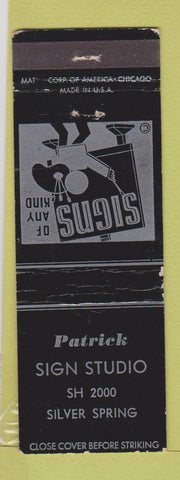 Matchbook Cover - Patrick Sine Studio Silver Spring MD? WEAR