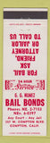 Matchbook Cover - GG Nunez Bail Bonds Compton CA