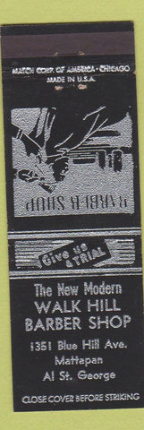 Matchbook Cover - Walk Hill Barber Shop Mattapan Boston MA