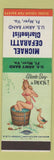 Matchbook Cover - Michael Cefaratti Clarinetist US Army Band Fort Myer VA pinup
