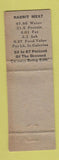 Matchbook Cover - Domestic Rabbit Meat Segregansett MA WEAR