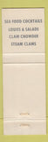 Matchbook Cover - Carniglia Bros Seafood Santa Cruz CA WEAR