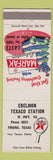 Matchbook Cover - Edelmon Texaco oil gas Friona TX Marfak
