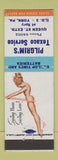 Matchbook Cover - Pilgrim's Texaco oil gas York PA pinup Dunlop Tires