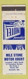 Matchbook Cover - Mile Stone Motor Court Calais ME WEAR
