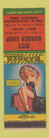 Matchbook Cover - City Barber Shop Phoenix AZ pinup