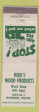 Matchbook Cover - Reed's Wood Products Warren ME WEAR