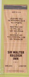 Matchbook Cover - Sir Walter Raleigh Inn Fairfax VA Bethesda Wheaton MD