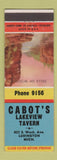Matchbook Cover - Cabot's Lakeview Tavern Ludington MI