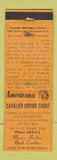 Matchbook Cover - Cavalier Motor Court Manns Harbor NC Perkins Americana WORN