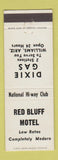 Matchbook Cover - Red Bluff Motel Williams AZ Dixie oil gas