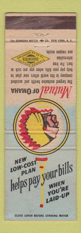 Matchbook Cover - Mutual of Omaha NE insurance Indian WEAR