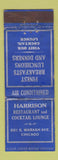 Matchbook Cover - Harrison Restaurant Chicago IL Federal WORN