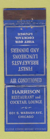 Matchbook Cover - Harrison Restaurant Chicago IL Federal WORN