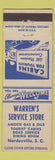Matchbook Cover - Warren's Amoco oil gas Hardeeville SC motel