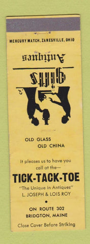 Matchbook Cover - Tick Tack Toe Antiques Bridgton ME