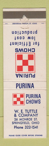 Matchbook Cover - Purina Chows Feed Springfield OH WE Tuttle