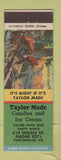 Matchbook Cover - Taylor Made Candy Ice Cream Portsmouth VA