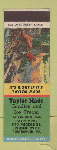 Matchbook Cover - Taylor Made Candy Ice Cream Portsmouth VA
