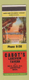 Matchbook Cover - Cabot's Lakeview Tavern Ludington MI