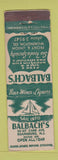 Matchbook Cover - Balbach's Cafe Restaurant Keansburg NJ WEAR Wilmington DE