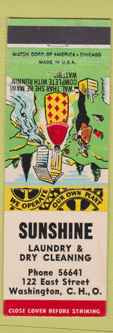 Matchbook Cover - Sunshine Laundry Washington Court House OH Hillbilly