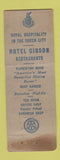 Matchbook Cover - Hotel Gibson Cincinnati OH DQ WEAR