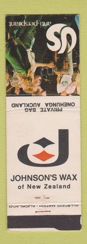 Matchbook Cover - Johnson's Wax Anti Perspirant girlie New Zealand WEAR