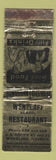 Matchbook Cover - Wenzlaff Restaurant Wheeling IL WORN low phone #