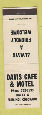 Matchbook Cover - Davis Cafe Motel Fleming Colorado