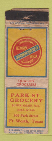 Matchbook Cover - Park ST Grocery Fort Worth TX DQ WORN