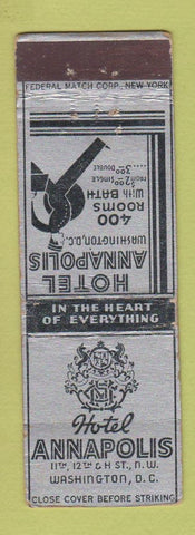 Matchbook Cover - Hotel Annapolis Washington DC FEDERAL LONG WEAR