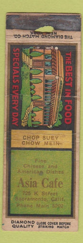 Matchbook Cover - Asia Cafe Sacramento CA DQ WORN