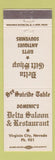 Matchbook Cover - Domenic's Delta Saloon Virginia City NV low phone #