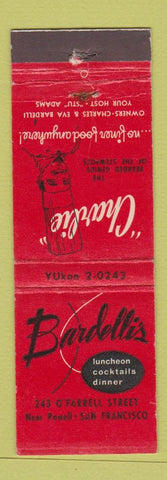 Matchbook Cover - Bardelli's Restaurant San Francisco CA