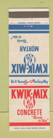 Matchbook Cover - Kwik Mix Concrete Mortar Holly MI