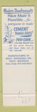 Matchbook Cover - Kwik Mix Concrete Mortar Holly MI