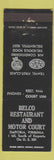 Matchbook Cover - Belco Restaurant Motor Court Emporia VA