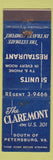 Matchbook Cover - Claremont Hotel? Motel? Restaurant Petersburg VA WEAR