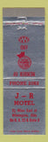 Matchbook Cover - JR Motel Wilmington OH