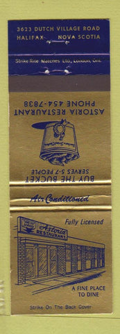 Matchbook Cover - Astoria Restaurant Halifax NS Bucket Fried Chicken