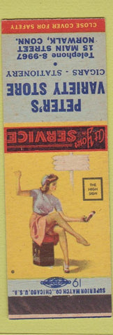 Matchbook Cover - Peter's Variety Store Norwalk CT pinup