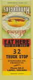 Matchbook Cover - 32 Truck Stop Standard oil gas Lapel IN