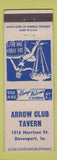 Matchbook Cover - Arrow Club Tavern Davenport IA girlie
