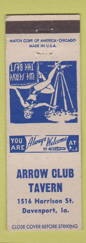 Matchbook Cover - Arrow Club Tavern Davenport IA girlie