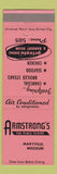 Matchbook Cover - Armstrong's Restaurant Maryville MO