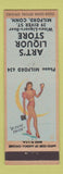 Matchbook Cover - Art's Liquor Store Milford CT pinup