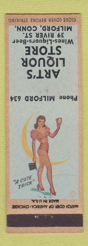 Matchbook Cover - Art's Liquor Store Milford CT pinup
